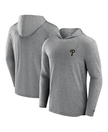 Men's Black Philadelphia Phillies Front Office Tech Lightweight Hoodie T-Shirt Fanatics Signature