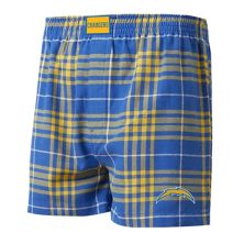 Men's Concepts Sport Powder Blue/Gold Los Angeles Chargers Concord Flannel Boxers Unbranded