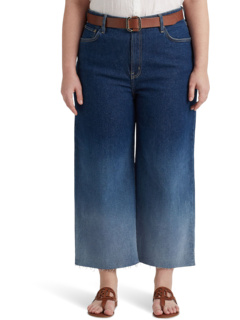 Широкие укороченные джинсы с высокой посадкой больших размеров цвета Ombre Canyon Wash Ralph Lauren