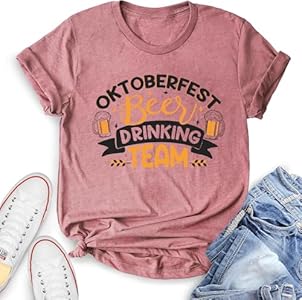 Oktoberfest Shirt Women：Prost Oktoberfest Drinking Tshirt Funny German Beer Lover Gift Beer Pretzel Graphic Tee Top YZMI