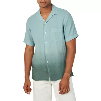 Palm Ombré-Effect Linen Shirt HARTFORD