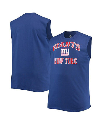 Men's Royal New York Giants Big and Tall Muscle Tank Top Profile
