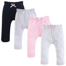 Touched by Nature Baby and Toddler Girl Organic Cotton Pants 4pk, Gray Pink Touched by Nature