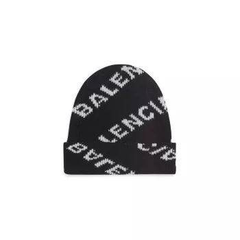 шапка с логотипом по всей поверхности Balenciaga