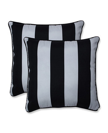 Набор декоративных подушек для улицы Cabana Stripe 18 x 18 дюймов, 2 шт. Pillow Perfect