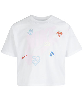 Свободная футболка с короткими рукавами для маленьких девочек Love Icon Nike