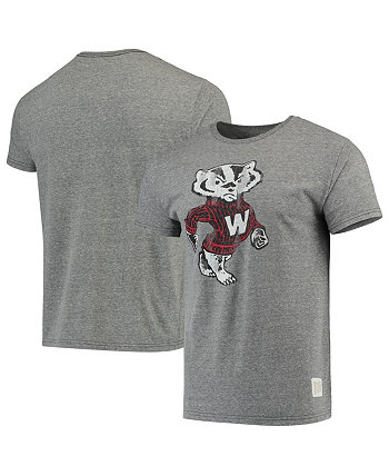 Мужская Джерси Original Retro Brand Трикомпонентная Футболка с Логотипом Wisconsin Badgers в Винтажном Стиле Original Retro Brand