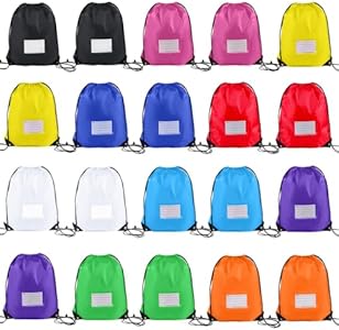 Drawstring Backpacks, 20 Pack Bulk Drawstring Bags, Cinch Bags for Outdoor Sports - 10 Vibrant Colors CODOBON