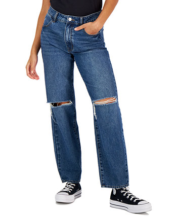 Juniors' Ripped High-Rise Dad Jeans Dollhouse