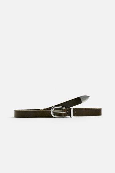 WASHED LEATHER BELT Zara