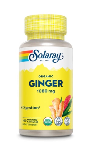 Органический имбирь Solaray — 1080 мг — 100 капсул Solaray