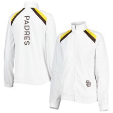 Women's G-III 4Her by Carl Banks White San Diego Padres Red Flag Full-Zip Track Jacket In The Style