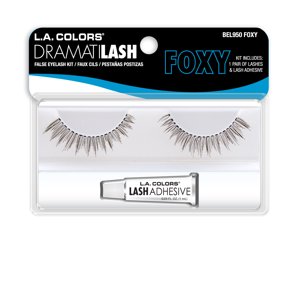 LA Colors Dramatilash False Eyelash Kit with Glue, Foxy, 3 Ct L.A. COLORS