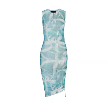 Heatwave Ruched Mesh Mini-Dress Louisa Ballou