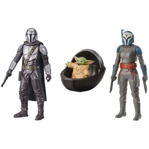 [3-PACK BUNDLE] - Star Wars 6 inch Action Figures - Mandalorian, Grogu, Bo Katan HASBRO