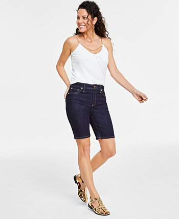 Женские джинсовые шорты-бермуды с высокой посадкой, созданные для Macy's I.N.C. International Concepts