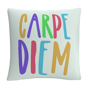 Типографская современная декоративная подушка Carpe Diem Color 16x16 дюймов от ABC BALDWIN