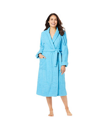 Women's Plus Size Short Terry Robe Dreams & Co.