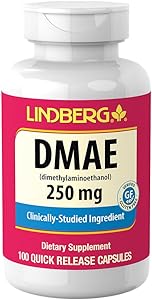 Lindberg DMAE | 250 mg | 100 Capsules (Капсулы) | Non-GMO, Gluten Free Supplement Lindberg