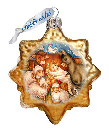 Деревенский стеклянный орнамент на память о Рождестве Христовом G.DeBrekht