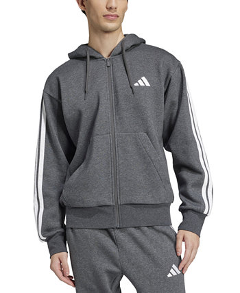 Men's Regular-Fit 3-Stripes Full-Zip Fleece Hoodie Adidas