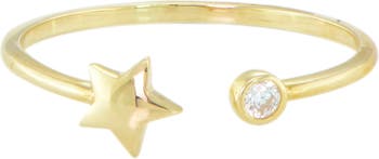 Кольцо-манжета из 10-каратного золота с фианитами CANDELA JEWELRY