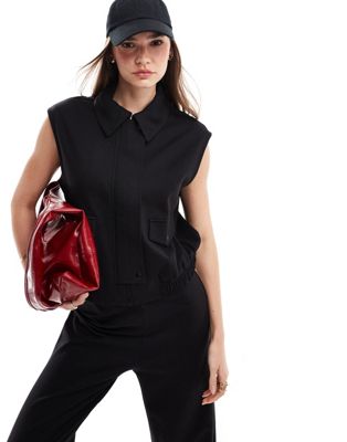 Mango utility vest in black - part of a set MANGO