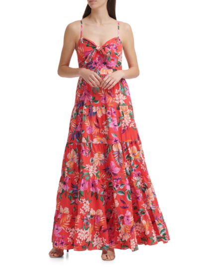 Многоуровневое платье макси с цветочным принтом Eliza J