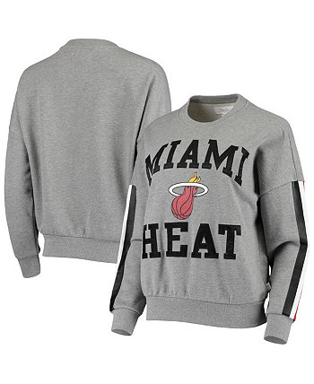 Women's Gray Miami Heat Slouchy Rookie Pullover Sweatshirt Touch
