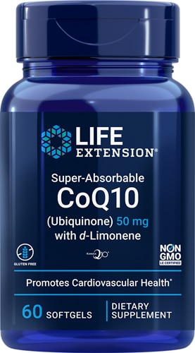 Life Extension Суперабсорбируемый убихинон CoQ10 с d-лимоненом -- 50 мг -- 60 мягких таблеток Life Extension