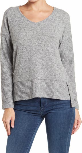 Hacci Knit V-Neck Sweater Olivia Sky