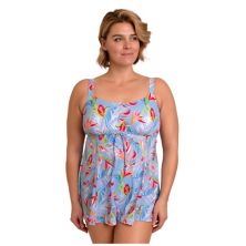 Платье для плавания с вырезом в виде сердца и тропическим цветочным принтом размера 4 U размера плюс Fit 4 U