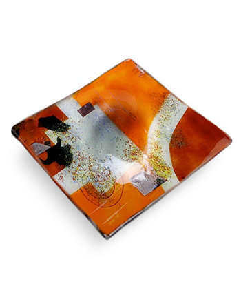 12-дюймовая квадратная тарелка Jasmine Art Glass