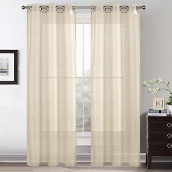 Lonnie 2 Pack Grommet Sheer Premium Quality Window Curtains RT Design