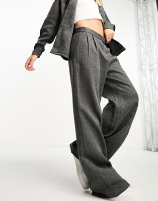Серые широкие брюки из твила Vero Moda — часть комплекта VERO MODA