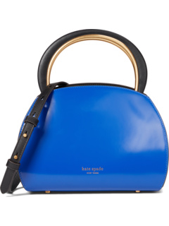 Галерея Гладкая кожаная сумка-портфель с цветными блоками и верхней ручкой Kate Spade New York