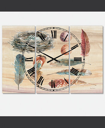 Металлические настенные часы из 3 панелей Farmhouse Designart