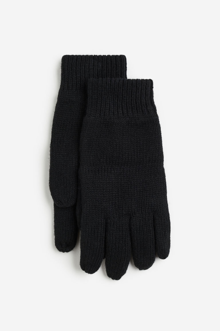 Вязаные перчатки из смесовой шерсти H&M