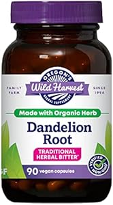 Oregon's Wild Harvest Dandelion Root Organic Supplement | Traditional Herbal Bitter, 90 Vegan Capsules (Веганские капсулы) Oregon's Wild Harvest