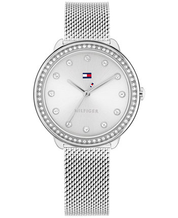 Женские кварцевые серебристые часы из нержавеющей стали с сеткой, 32 мм Tommy Hilfiger