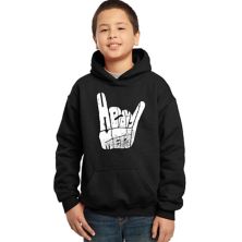 Heavy Metal - Boy's Word Art Hooded Sweatshirt LA Pop Art