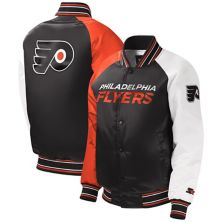 Черная университетская куртка Youth Starter Philadelphia Flyers с регланами и застежкой на всю длину Starter