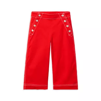 Little Girl's &amp; Girl's The Wide-Leg Sailor Pants Janie and Jack