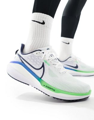 Кроссовки Nike Running Vomero 17 белого, синего и зеленого цветов Nike
