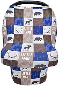 Nursing Cover for Newborn Breastfeeding Multi Use Infant Stroller Canopy Unisex Baby Car Seat Cover High Chair Cover Shopping Cart Cover for Baby Boy and Girl (Zoo) Terriboo