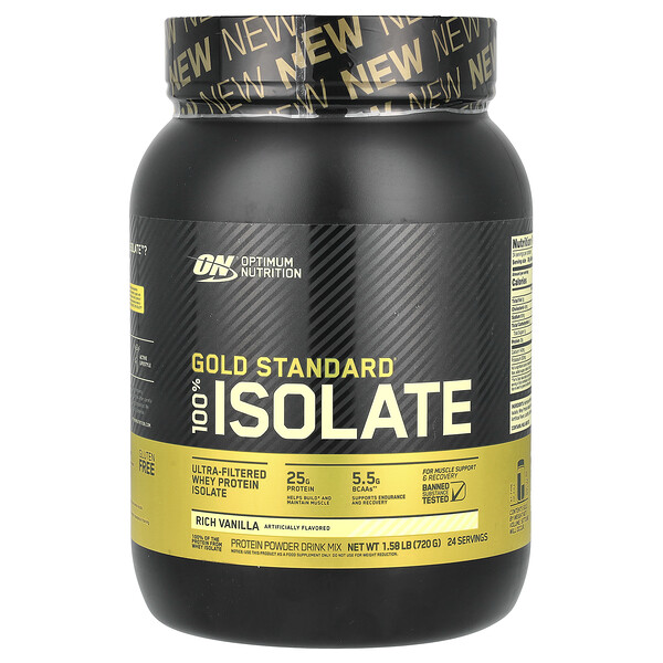 Gold Standard 100% Isolate, Богатая Ваниль - 720 г - Optimum Nutrition Optimum Nutrition