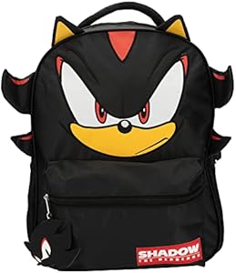 AI ACCESSORY INNOVATIONS Sonic The Hedgehog Backpack for Boys & Girls, Shadow 16 Inch Schoolbag with 3D Features, Durable School Bag for Kids Ai Accessory Innovations