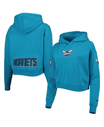 Women's Teal Charlotte Hornets Classic Fleece Cropped Pullover Hoodie Pro Standard