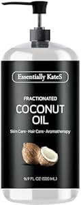 Fractionated Coconut Oil 16.9 Fl Oz (500ML) - Body Oil, Massage Oil, Hair Oil, Nail Oil, and Carrier Oil for Essential Oils, No Scent Essentially KateS