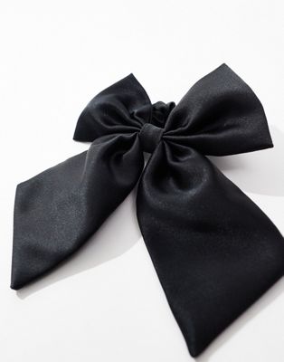 ASOS DESIGN hair scrunchie with bow detail in black ASOS DESIGN